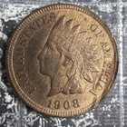 1908 Indian Head Cent AU - IHC107