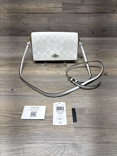 Coach 3036 Anna Foldo pochette tracolla firma tela bianca