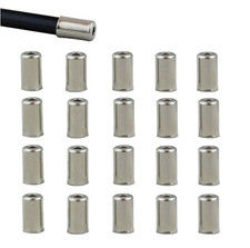 20 x TERMINALI CAPIGUAINA CAPPUCCIO CAVO GUAINA FRENO BICI BICICLETTA ARGENTO