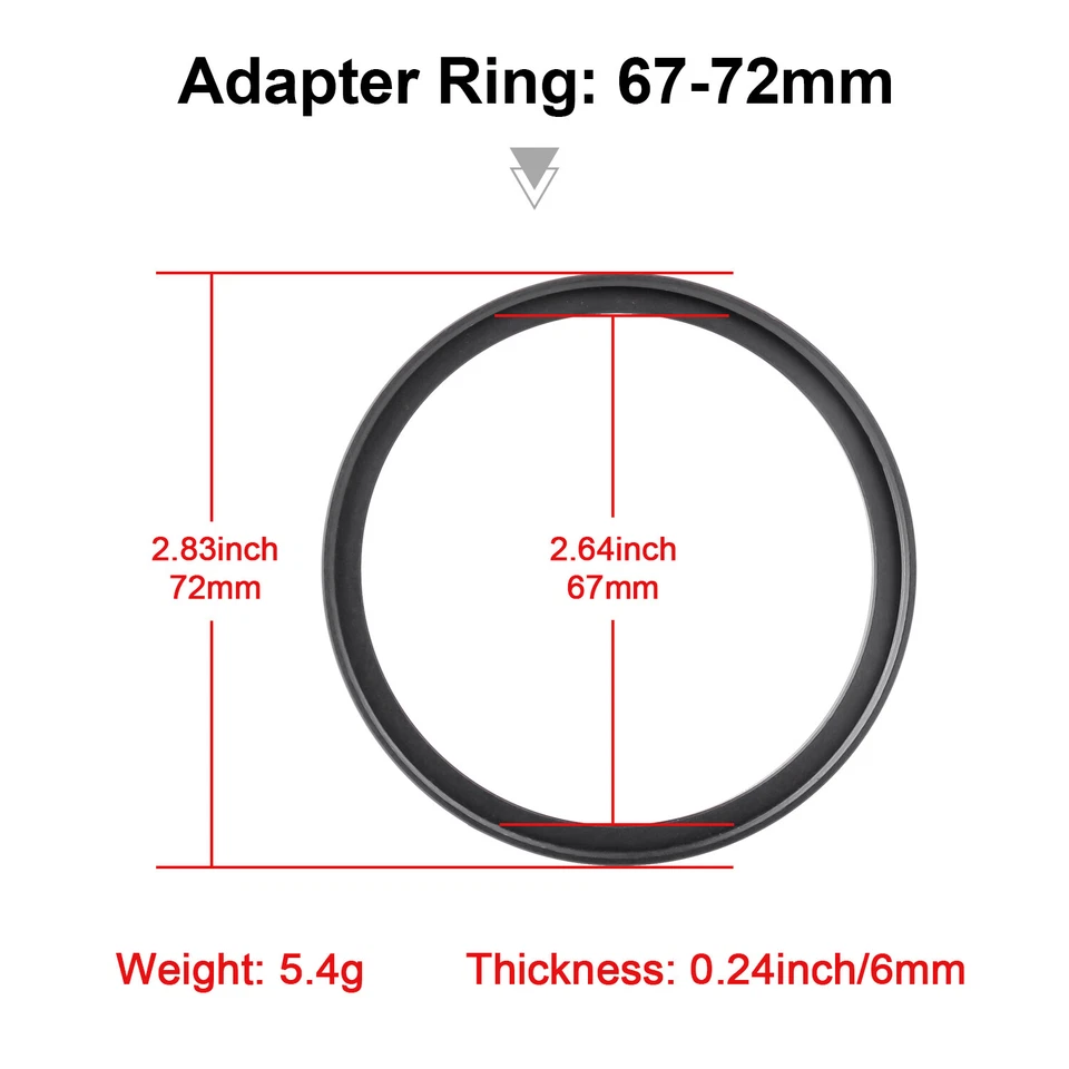 Lens Filter Adapter Ring Dimensions 37-82/82-37MM Multi-purpose , multi-size - Image 4 of 4