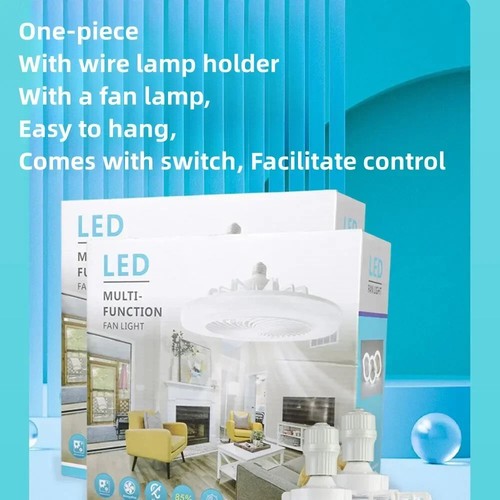 Smart 2-in-1 Ceiling Fan with Remote Control and 3Speed E27 AC85-265V Light Base - Picture 15 of 26