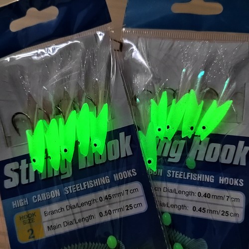 30X Sabiki Bait Jigs Saltwater Lure Luminous Fish Skin Rigs Size 1/0#/2#/3#/4# - Picture 11 of 13