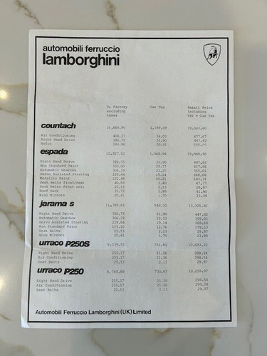 Genuine Automobili Ferruccio Lamborghini Sales Brochure - 1970's - very rare - Picture 2 of 11