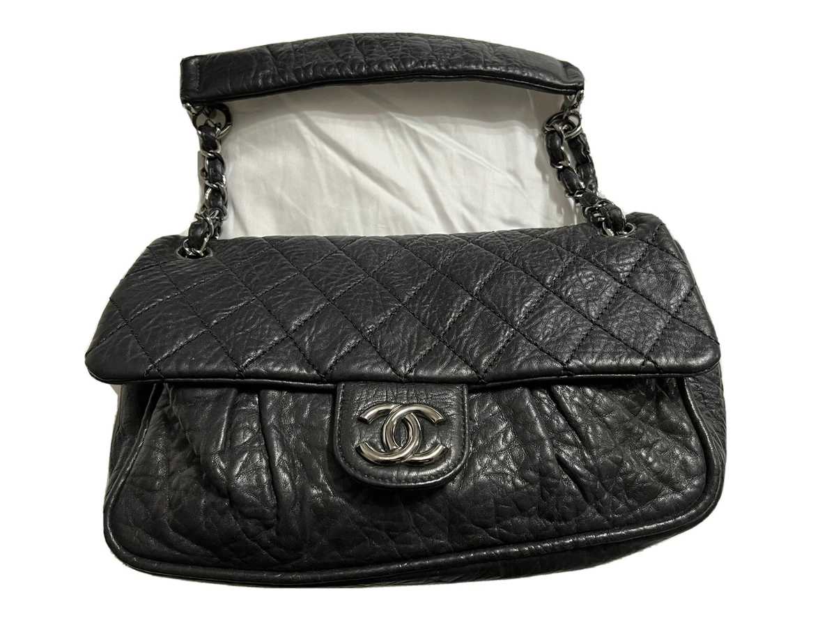 Chanel Classic Flap Braid Quilted Small Black Distressed Lambskin Shoulder  Bag