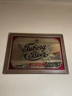 VINTAGE Tuborg Beer Framed Mirror Sign. Excellent Condition. 19 3/4”x14”