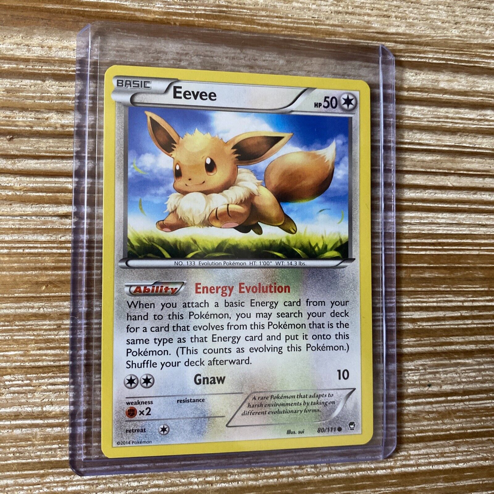 2014 Eevee 80/111 XY Furious Fists Pokemon Card Near Mint NM