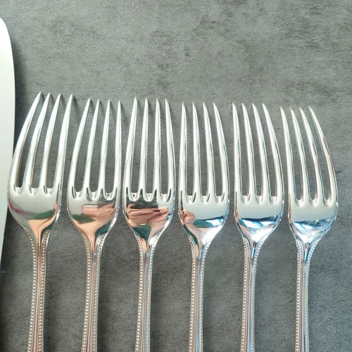 Christofle Perles 12pcs Silverplate Flatware Table Knife Fork Excellent - Picture 15 of 24