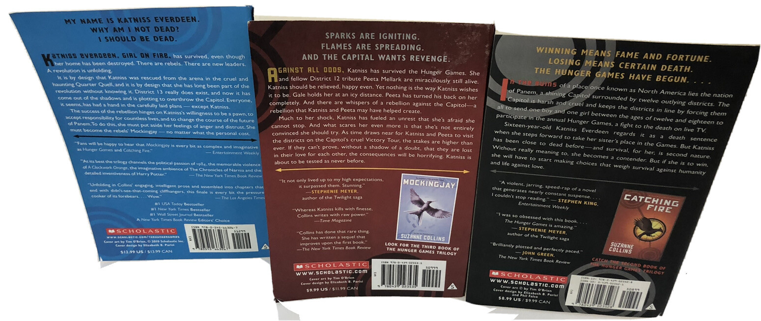Hunger Games Trilogy Book Set Trade Paperback Lot Of 3 Mockingjay Catching  Fire | eBay