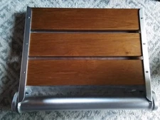 Folding Teak Shower Seat - Wall Mounted, Fold down, Foldable Bench, ADA