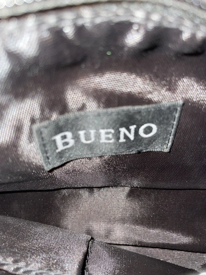 BOLSO DE MANO DE PIEL SINTÉTICA MARRÓN COLECCIÓN BUENO 9" X 6" CON CADENA Y CORREA DE CUERO Foto 4 de 4