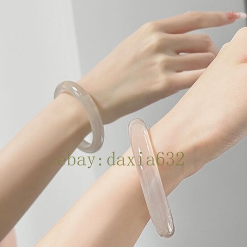 Pulsera de médula de jade transparente hielo blanco champán barra redonda material A Horse - Imagen 7 de 10