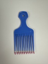 Vintage Hair Lift Comb Plastic Pic Pick Blue Pink Color Dip USA Superior 4345608