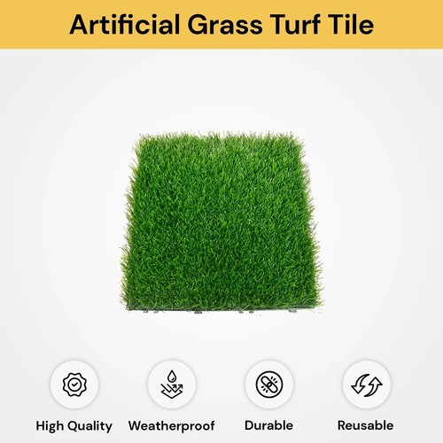 Decorative Synthetic Grass Tile Artificial Turf Lawn Mat Green Plant Flooring - Picture 2 of 13
