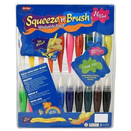Set di tubi verniciatura pennello Squeeze 'n' arte artigianale con 20 tubi di vibrante non tossico con - Foto 1 di 5