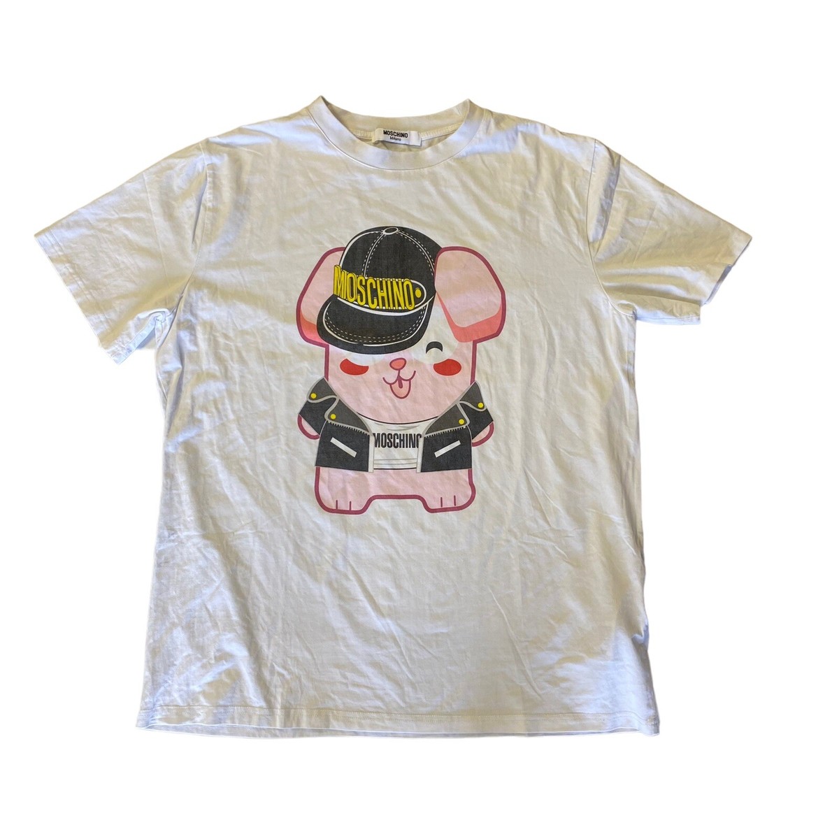 Moschino Milano Puppy Dog Graphic Designer T-Shirt Adult Size 2XL