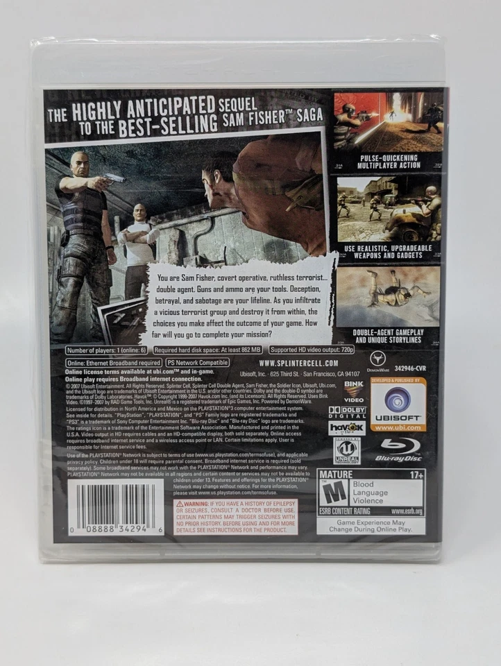 Tom Clancy's Splinter Cell: Double Agent (Sony PlayStation 3, 2007) - Brand New - Image 2 of 3