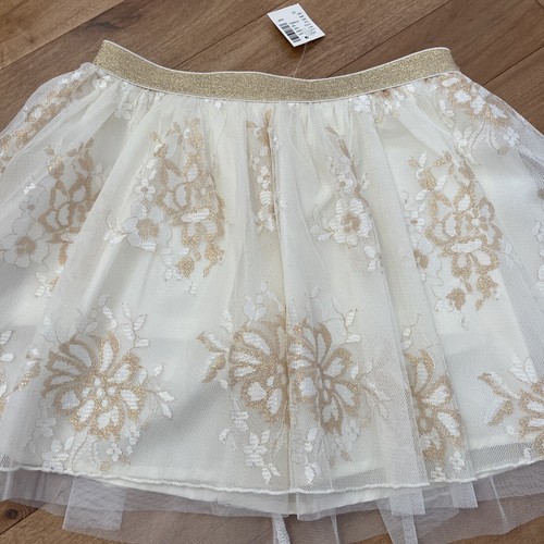 NWT Justice girls pull on skort/skirt with golden flowers size 12 - Picture 2 of 7