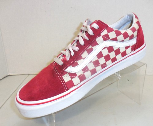 Vans Off The Wall Old Skool DAMEN Größe 10,5 HERRENGRÖSSE 9 Primär kariert rot & weiß - Bild 2 von 12