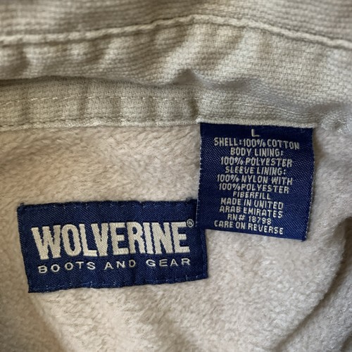 Wolverine Shirt Jacket Mens L Beige Corduroy Fleece Lined Heavy Work Shacket - Picture 3 of 9