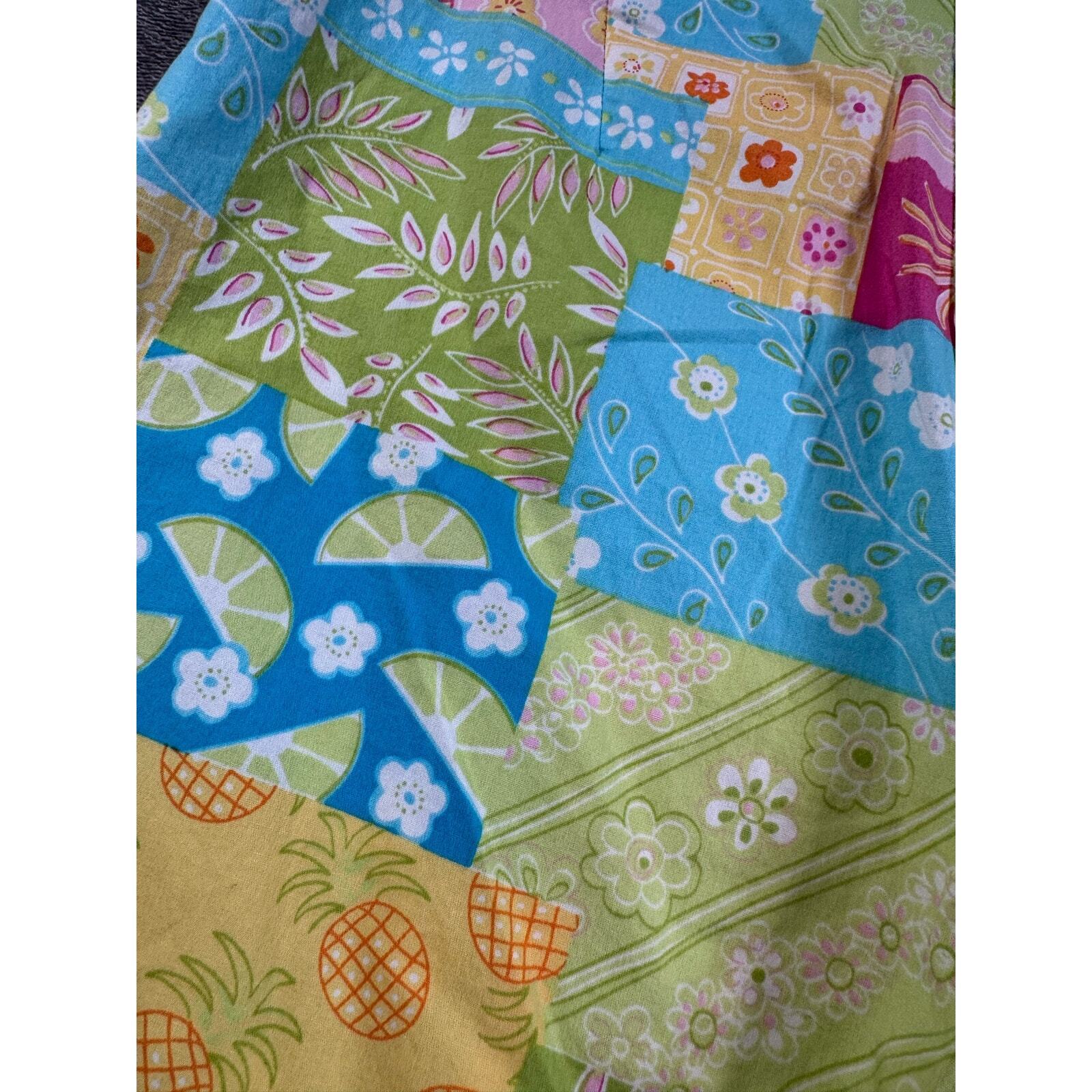 Cotton Connection Tropical Patchwork Style Crop P… - image 10