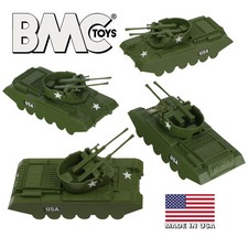 BMC Payton Recast Anti-Aircraft Tank 4pc OD Green Plastic Army Men Vehicles