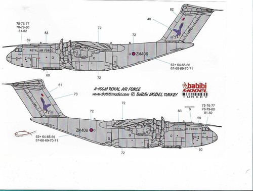 1/72 Airbus A400M Decal Set- RAF, German, French, Turkish, Malaysian - DDT-01020 - Picture 4 of 12