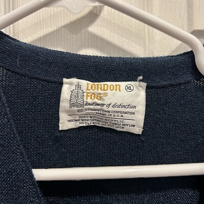 Vintage London Fog 70s 80s Virgin Orlon Acrylic Cardigan