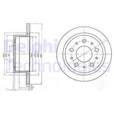 Image of BRAKE DISC DELPHI BG4062 REAR AXLE FOR CITROËN,FIAT,PEUGEOT