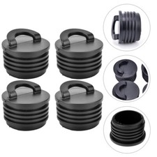 4 Pcs Rubber Boat Drain Plug Universal Kayak Hole Scupper Stoppers Kit Black