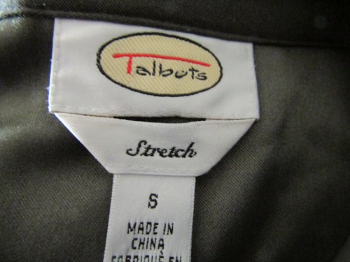 TALBOTS, BLUSA MUJER VERDE MANGA LARGA, TALLA PEQUEÑA, POLIETILENO ELÁSTICO/SPANDEX - Imagen 7 de 7