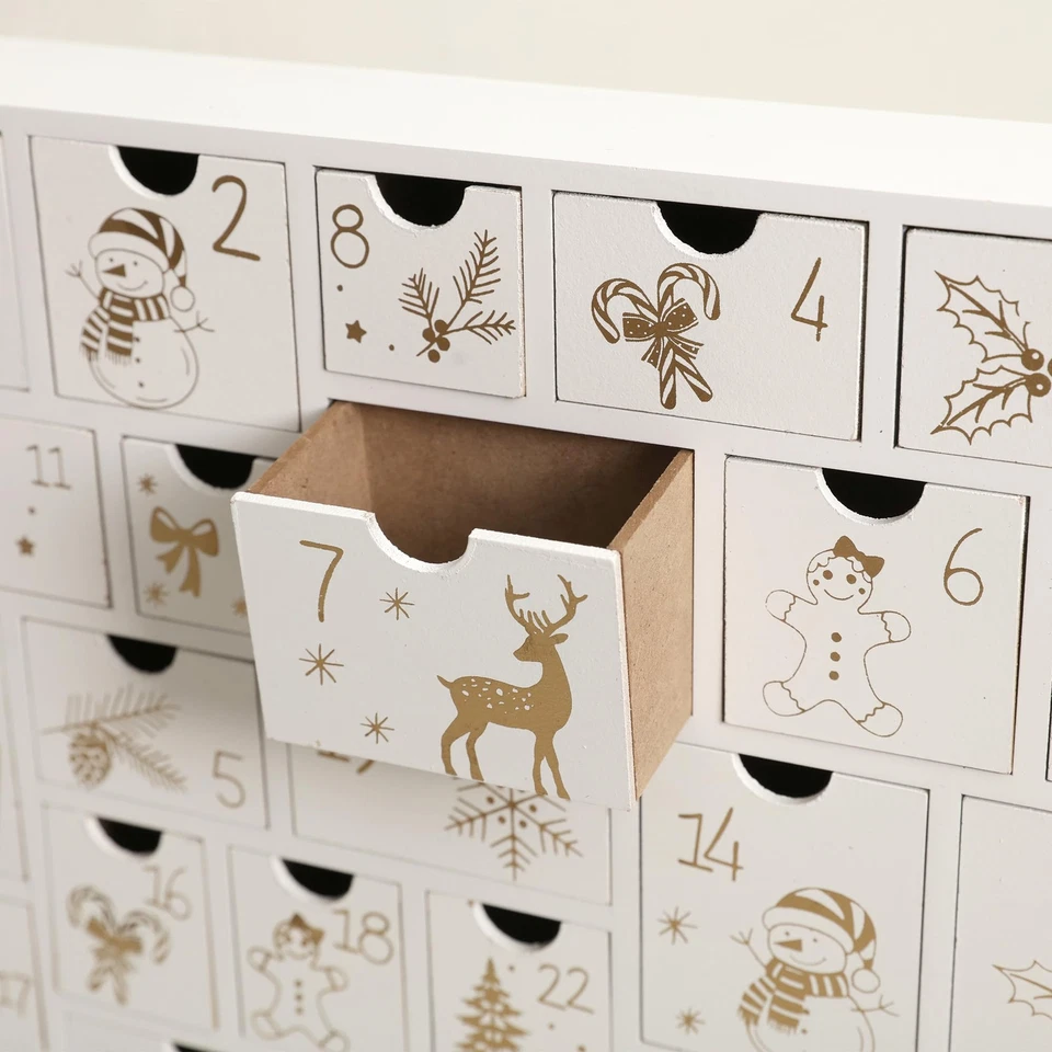 Christmas Wooden Advent Calendar With 25 Large Drawers Countdown To Christmas De Foto 3 de 4