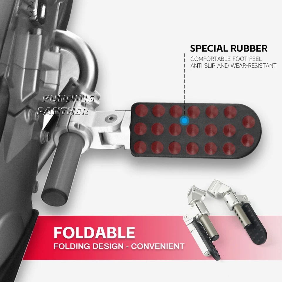 Para BMW 2010-2016 K1600GT K1600GTL estriberas de carretera pedal reposapiés de doble riel Foto 3 de 4