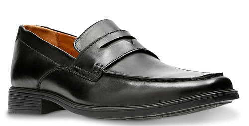 Clarks Mens Tilden Way Black Leather 
