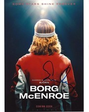 ACTOR SVERRIR GUDNASON SIGNED BORG/MCENROE MOVIE 8x10 PHOTO A W/COA BJORN