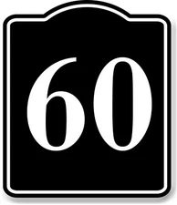 60 Bay Garage Door Plate Field Lane Gate Number BLACK Aluminum Composite Sign