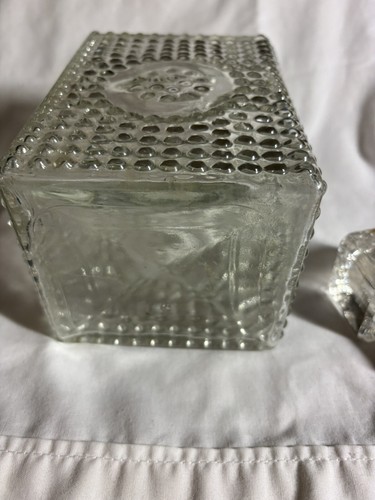 VTG 60s Art Deco Knobbly Clear Glass Square Decanter /Stopper Bar Ware Preowned - Picture 18 of 24