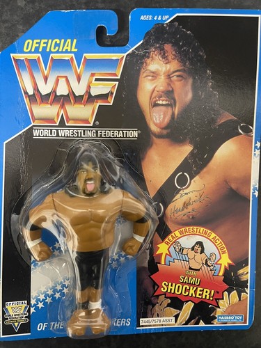 Samu Shocker WWF Hasbro 1993 Wrestling Figure BLUE...