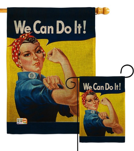 Girl Power Burlap Garden Flag Historic Patriotic Gift Yard House Banner - 第 1/17 張圖片