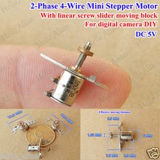 DC 5V 2 Phase 4 Wire Mini Stepper Motor linear screw slider moving block nut DIY