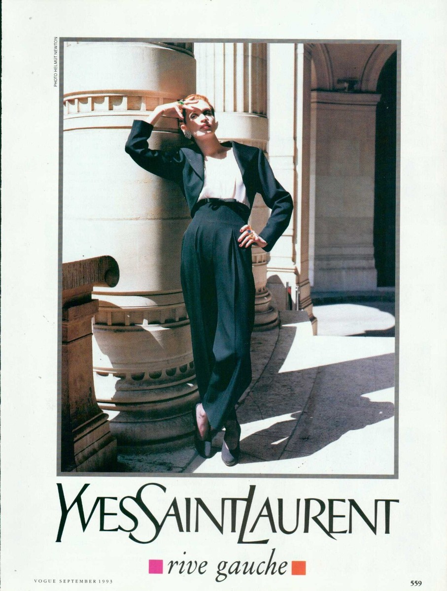 YSL Magazine Print Ad Yves Saint Laurent Helmut Newton fashion
