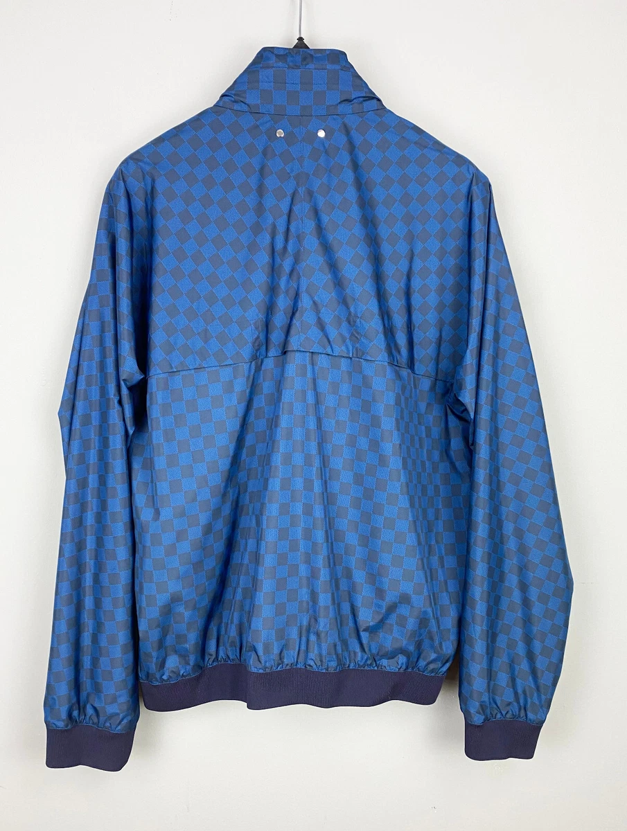 Louis Vuitton blue damier windbreaker reversible RARE DISCONTINUED Size 56