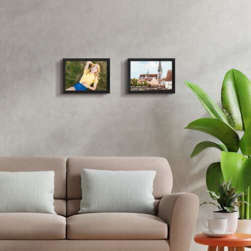 Cornice portafoto A2 A3 A4 nera legno massello per poster foto stampe vetro acrilico - Foto 9 di 12