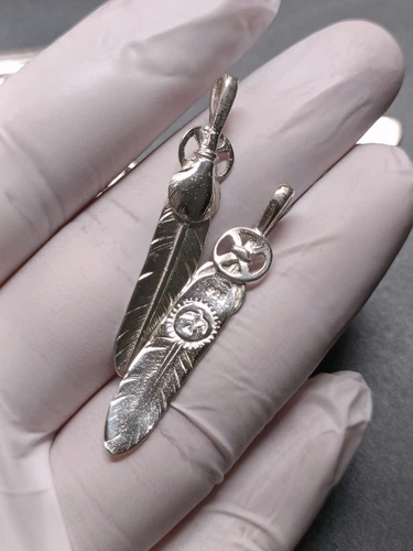 REAL 925 Sterling Silver Indian Thunderbird Feather Pendant Charm DIY Jewelry - Picture 10 of 15