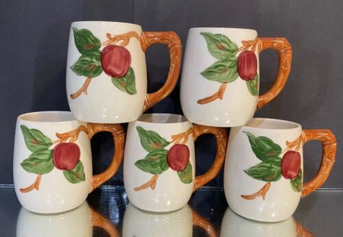 Franciscan..Apple...Set of (5) GrandMugs..Nice Set..No Issues..4.25"..BUY IT NOW - Picture 3 of 8