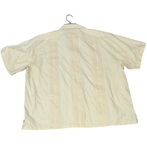 Moda Classica Guayabera Cuban Shirt Mens XXL Beige Tan Embroidered Zip Up Gift - Picture 2 of 11
