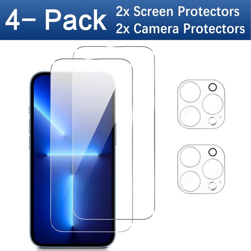 For iPhone 14 13 12 Pro Max Tempered Glass Screen Camera Protector FAST SHIPPING - Photo 14 sur 16
