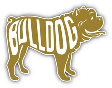 Bulldog Breed Dog Silhouette Car Bumper Sticker Decal