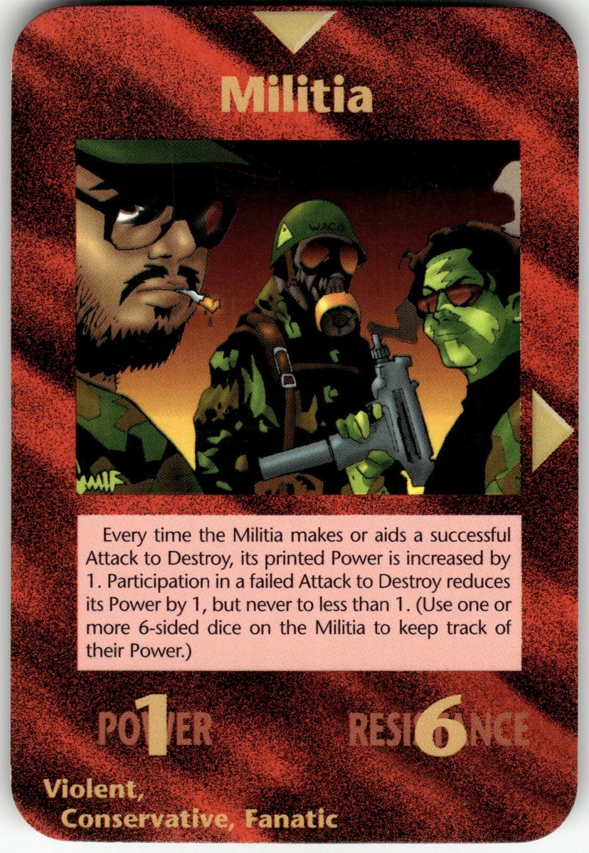 Militia Card INWO Illuminati New World Order Assassins Game