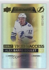2021-22 Credentials Debut Ticket Access Yellow 22/249 Alex Barre-Boulet #113 n0c