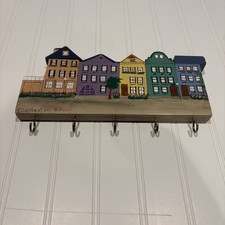 Rainbow Row Charleston, SC Wooden Wall Hangin...